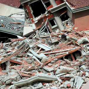 banguan roboh karna gempa