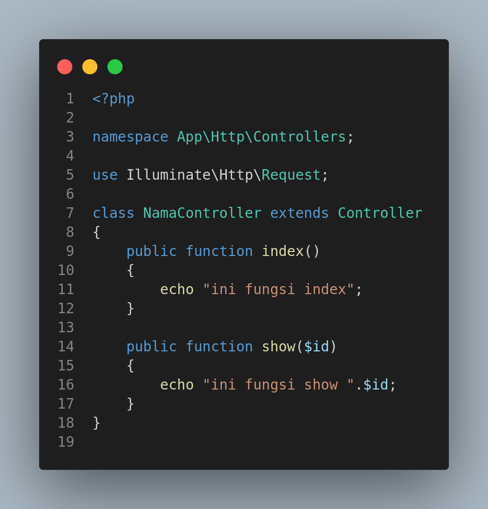 laravel controller demo