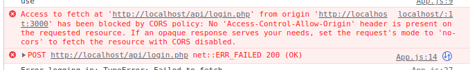 Error Cors Block
