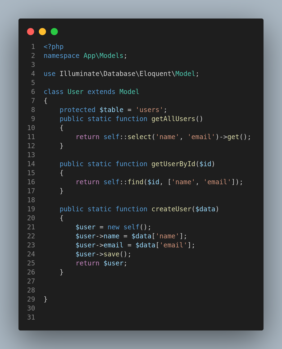 model laravel untuk melakukan insert data
