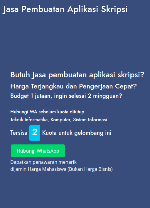 jasa pembuatan aplikasi skripsi cepat murah