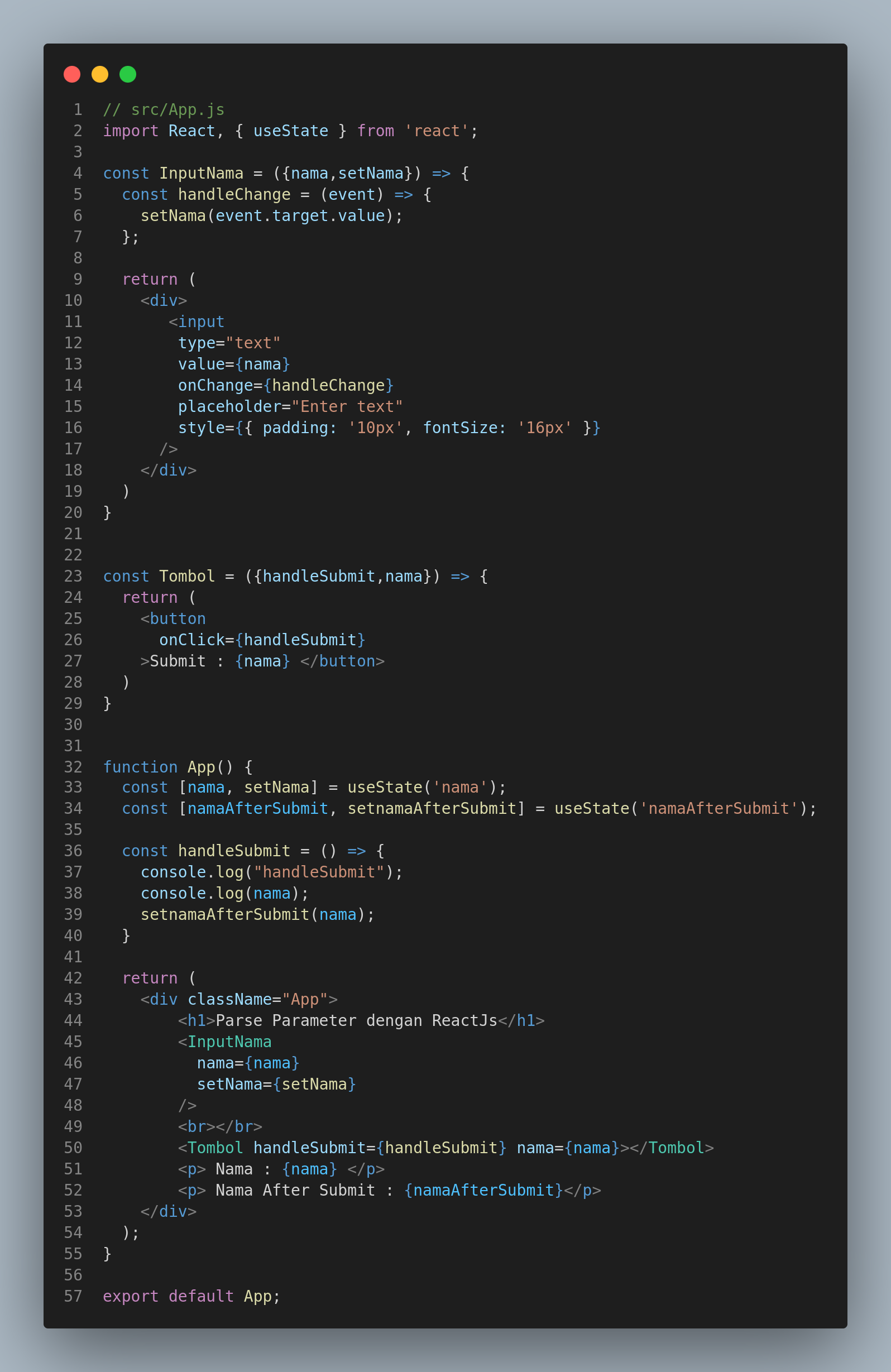 parse component pada reactJs