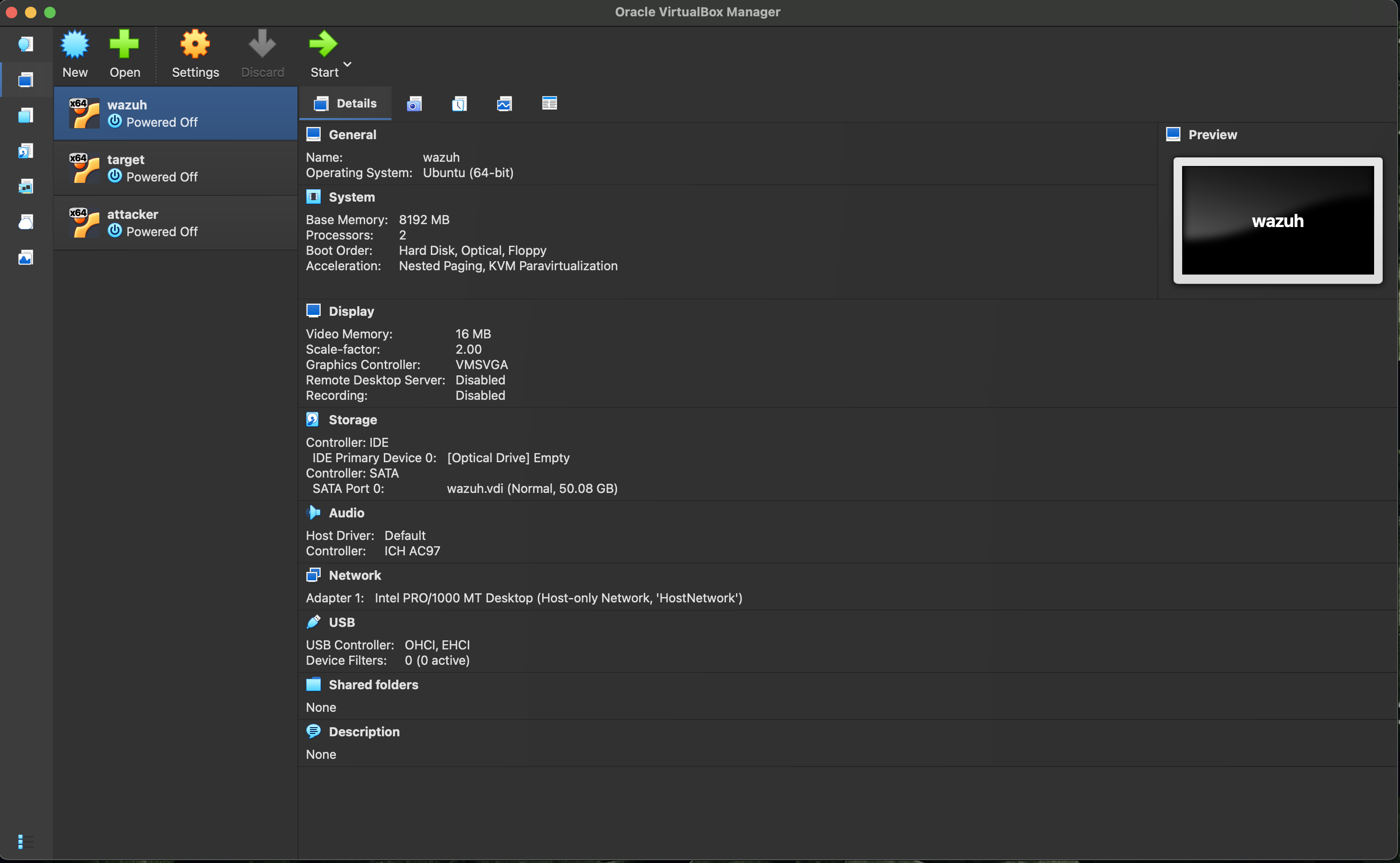 virtualbox untuk wazuh skripsi cyberscurity
