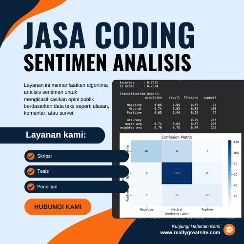 Jasa coding Sentimen Analisis