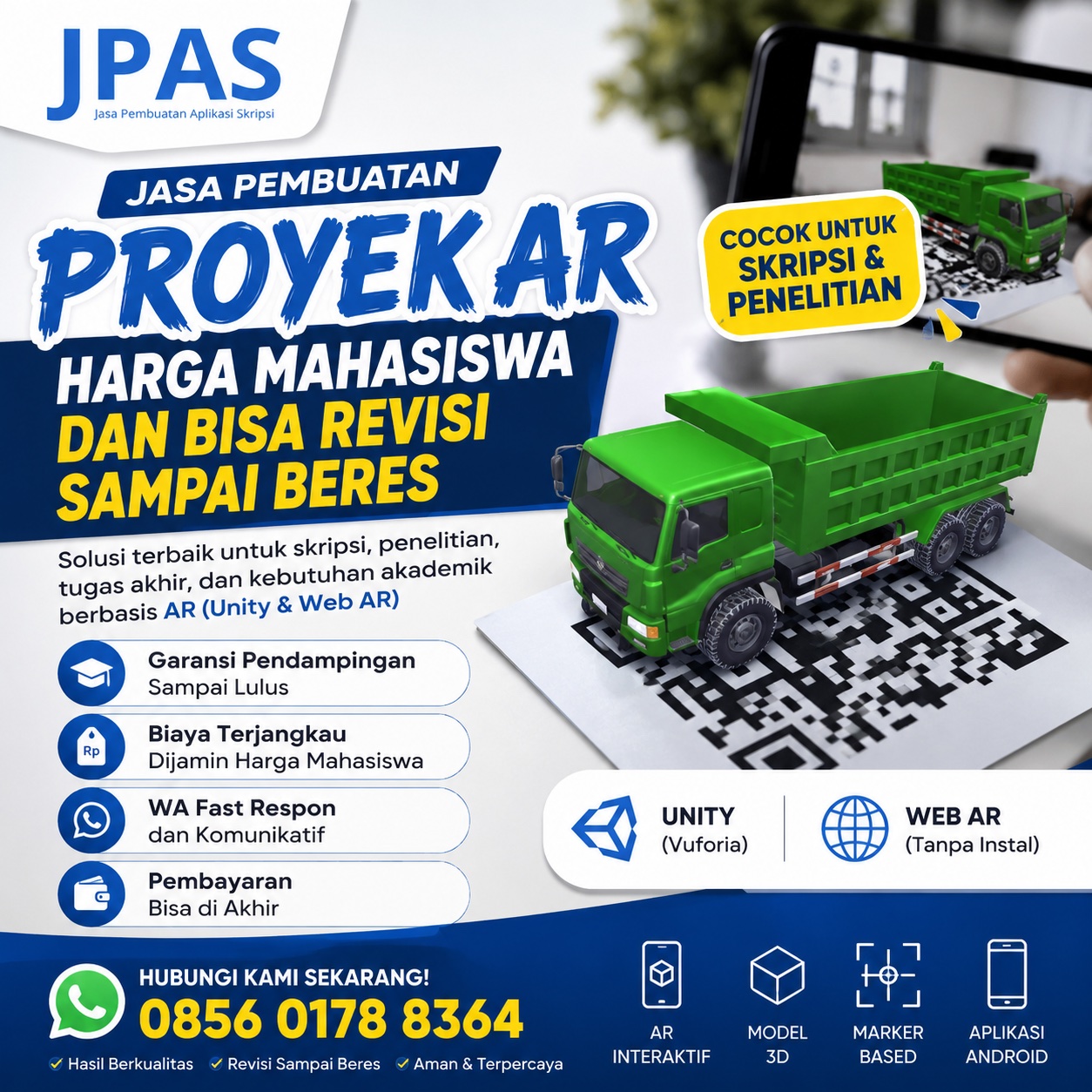 Jasa Pembuatan Proyek AR Harga Mahasiswa dan Bisa Revisi Sampai Beres