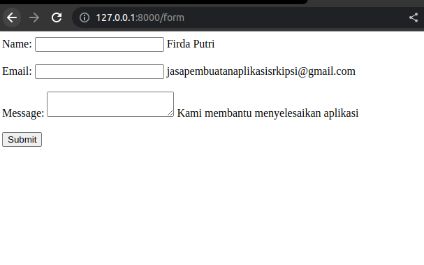 hasil form laravel