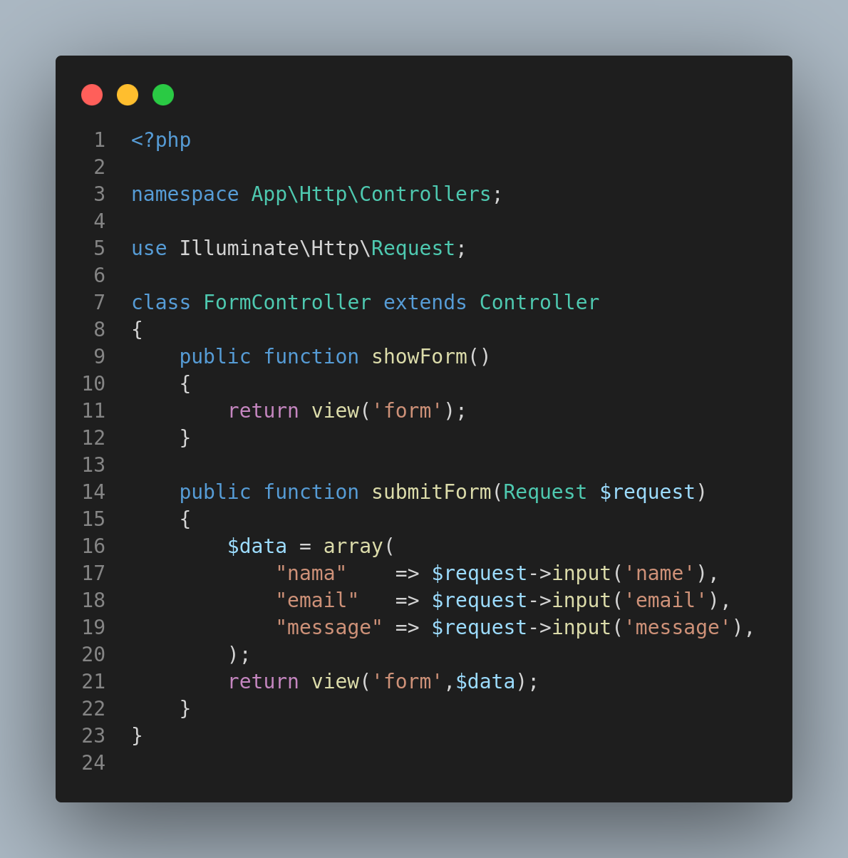 controller form laravel
