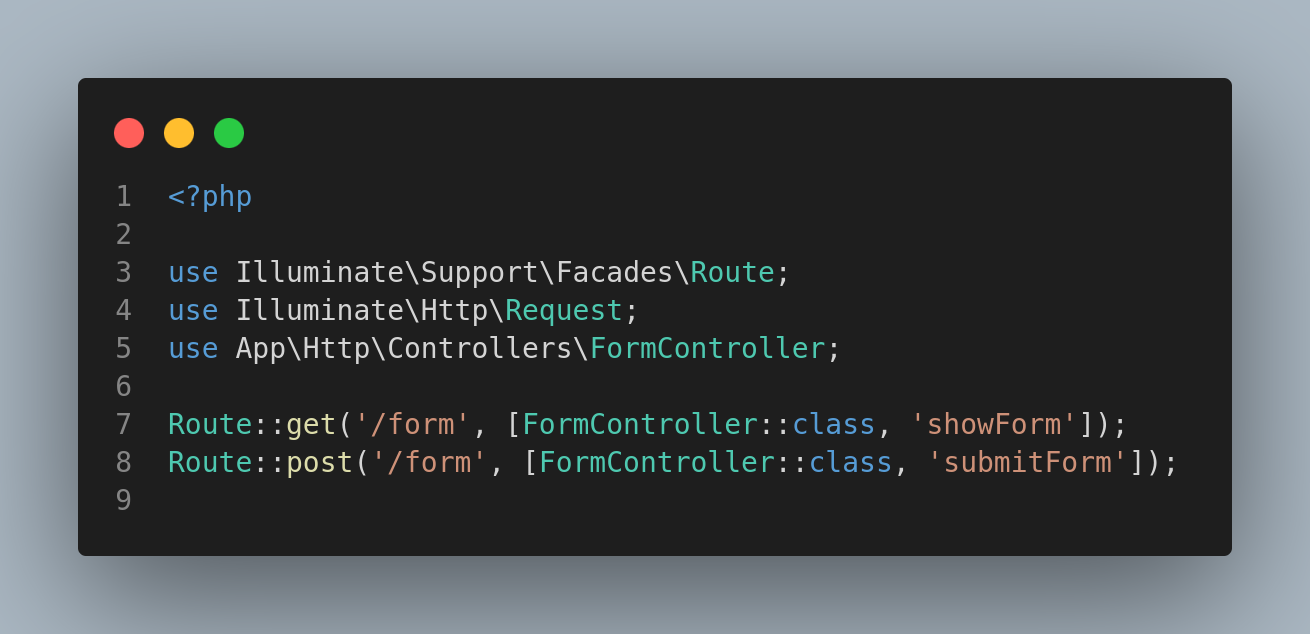 routes form laravel