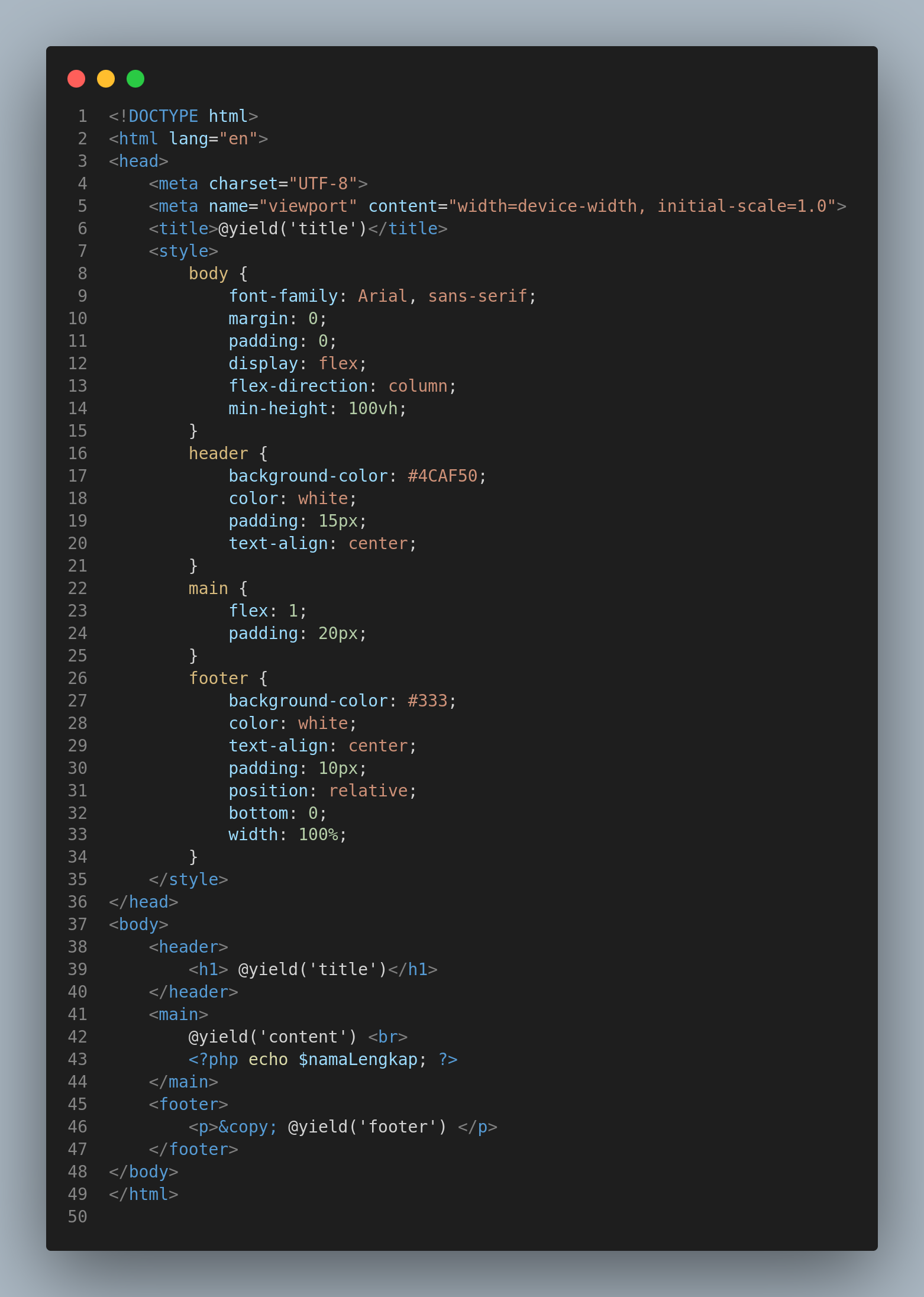 layout.php laravel
