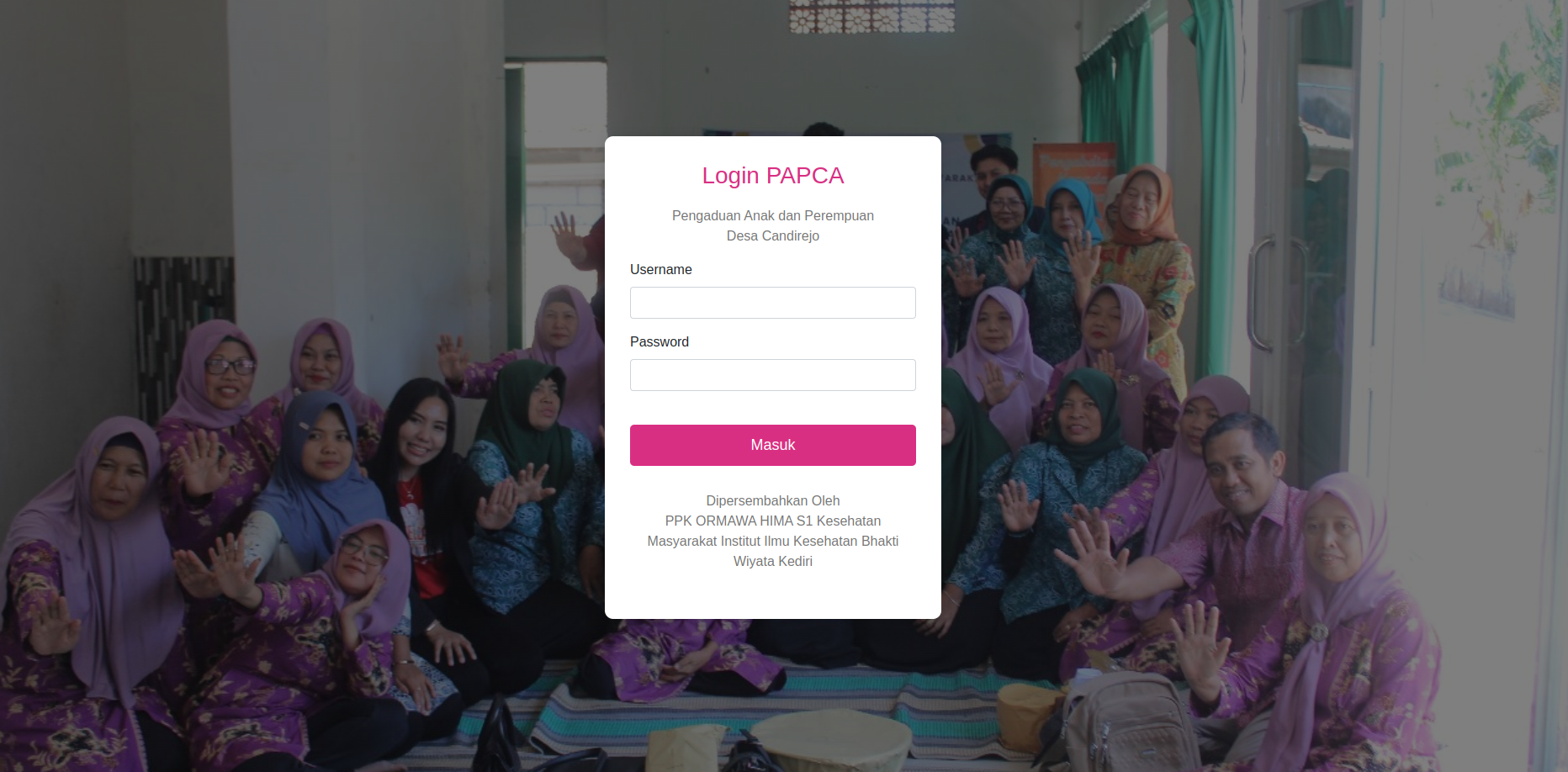 web pengaduan anak dan perempuan desa candirejo