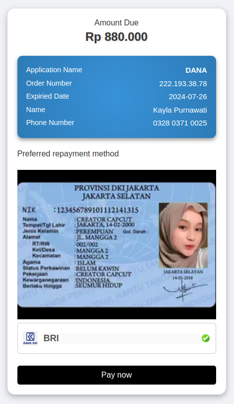 Halaman Pembyaran tugas kuliah sistem informasi
