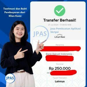Bukti Pembayaran dari klien Jasa Pembuatan Aplikasi Skripsi